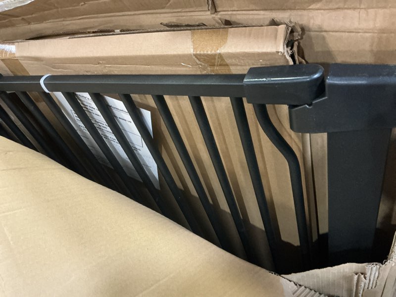 Condition photo showing As Is for 40.55" Extra Tall Dog Gate for Doorways Stairs, 60.3-62.9 in Wide Baby Walk Thru, Pressure Mounted Pet No Drill, Large Doggie With Door, Auto Close Indoor, Black 60.3"-62.9''