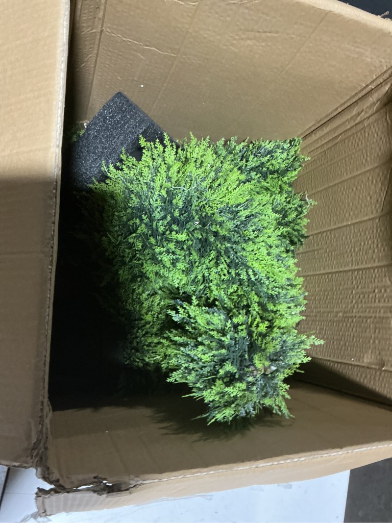 Condition photo showing Good Condition for Artificial Topiary Cedar Trees 3FT Artificial Cedar Pine Tree Potted Plant Fake Plants Tall Artificial Plants Shrubs for Indoors Outdoors Garden Home Decor (2 Pack)