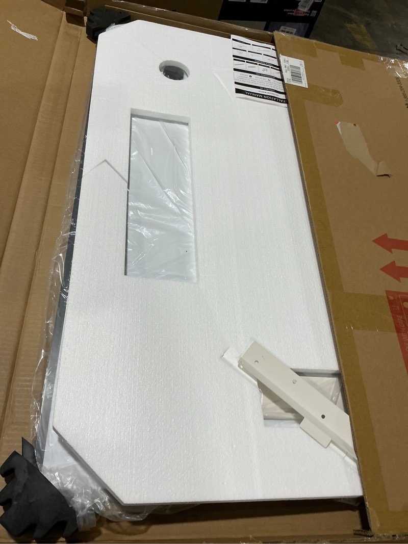 Condition photo showing As Is for tokeshimi 30x36 beveled bathroom mirror frameless, rectangle bathroom vanity mirror with 1" beveled edge, shatterproof modern mirrored wall decor for living room, entryway, bedroom 30"l x 36"w rectangle-shaped