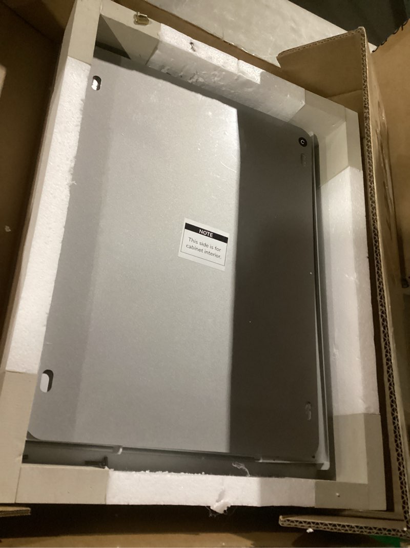 Condition photo showing As Is for tokeshimi 14x18 recessed medicine cabinet with mirror aluminum, frameless bathroom mirror with storage stepless adjustable, silver surface mount medicine cabinet for bathroom farmhouse silver 14x18 in