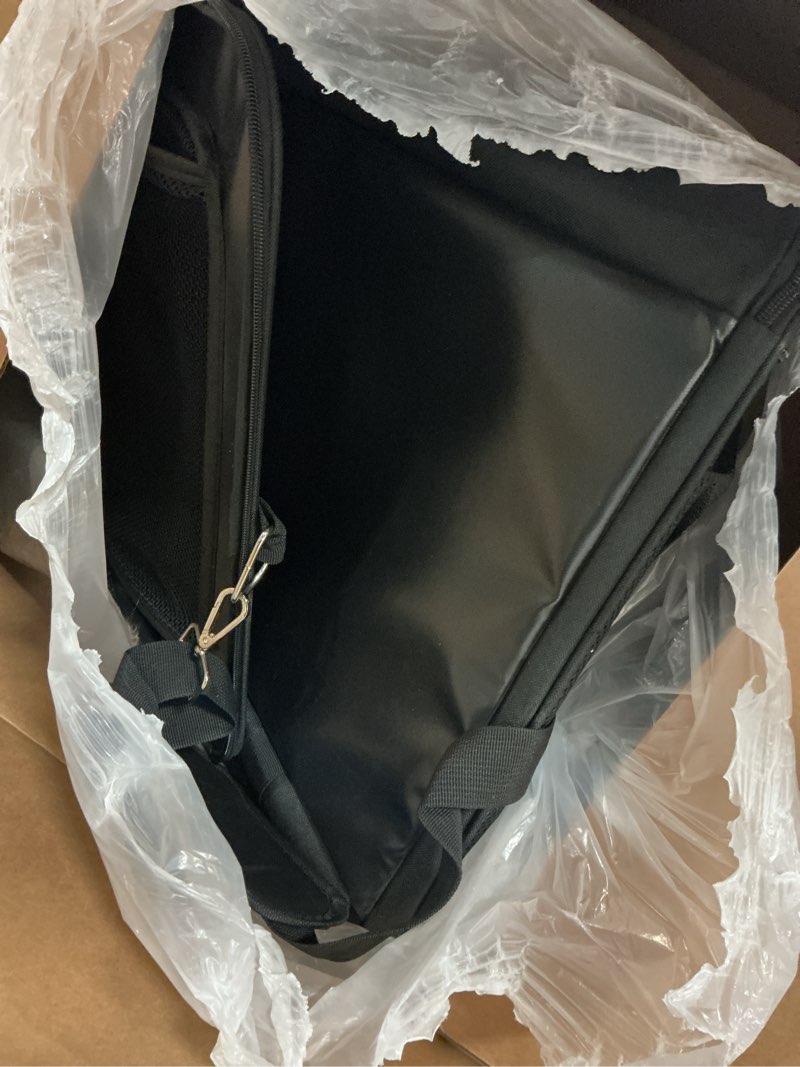 Condition photo showing Good Condition for midog 2 cat carrier with litter box, expandable dual compartment cat carrier for 2 cats, large soft sided double pet carrier for car travel, moving black