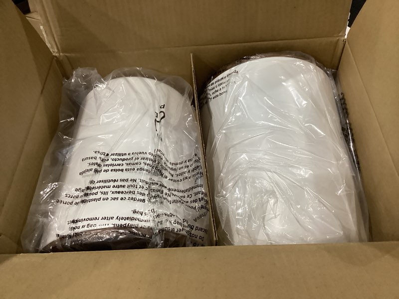 Condition photo showing New/Like New for iDesign Small Round Bathroom Trash Can - Set of 2 - Coconut White Coconut Pack of 2