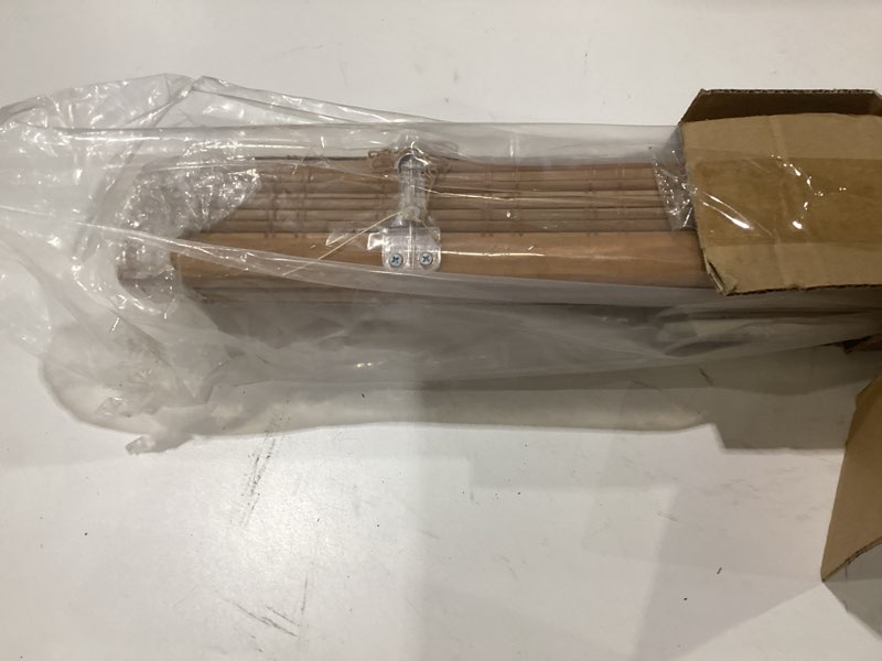 Condition photo showing New/Like New for lazblinds no tools no drill cordless bamboo roman shades, light filtering window treatment, roll up bamboo blinds for window 26'' w x 64'' h, ceylon light russet ceylon light russet 26'' w x 64'' h
