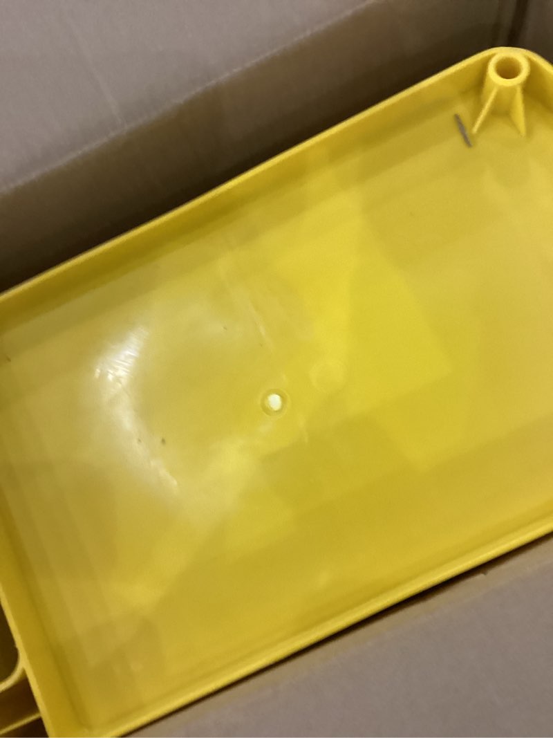 Condition photo showing As Is for Mop Bucket with Wringer, 22 Qt (5.5 Gallon), Floor Cleaning, Handle, Wheels, 16.5" L x 10.6" W x 26.4" H, Yellow,Plus One Cotton Mop