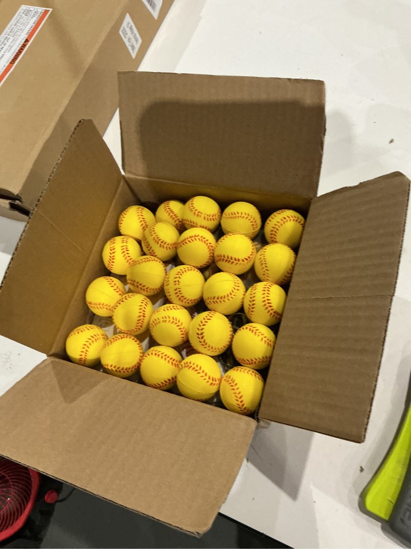 Condition photo showing New/Like New for 295 pieces softball party favors supplies set bulk mini softball slap bracelet tattoo sticker keychain adjustable bracelet goodie bag fillers for sports softball party gifts bags (softball)