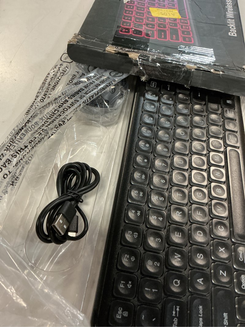 Condition photo showing Good Condition for wireless keyboard and mouse combo, rgb backlit, rechargeable & light up letters, full-size, soft typing, sleep mode, 2.4ghz quiet keyboard set for mac, windows, laptop, pc, trueque (black)