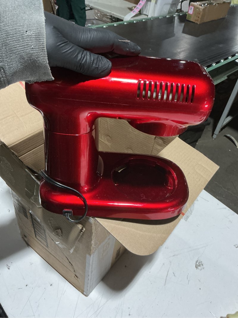 Condition photo showing As Is for VEVOR Stand Mixer, 3 QT Electric Kitchen Mixer, 300W Dough-Mixer, 10 Speeds Tilt-head Food-Mixer with Stainless Steel Bowl, Dough Hook, Whisk, Beater, for Baking, Mixing, Whipping & Kneading, Red 3 QT-10