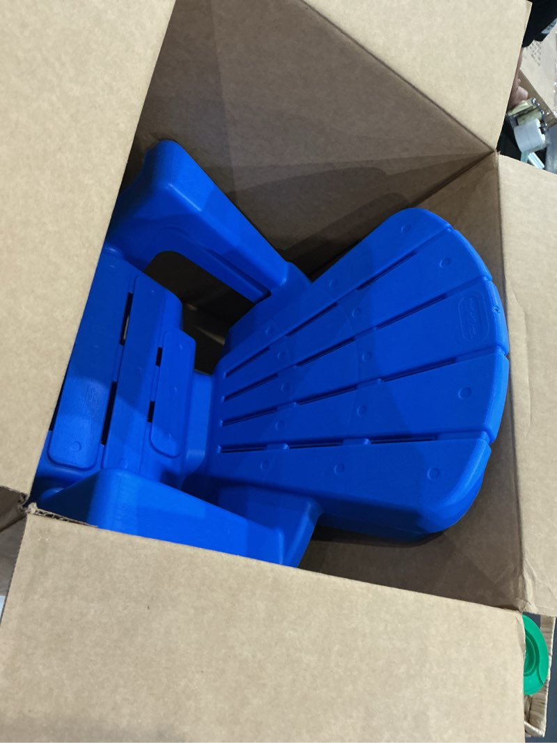 Condition photo showing Good Condition for little tikes kids garden chair 2 pack in blue, outdoor toddler activity adirondack chairs for picnic, garden, patio, backyard & beach, outdoor chair set