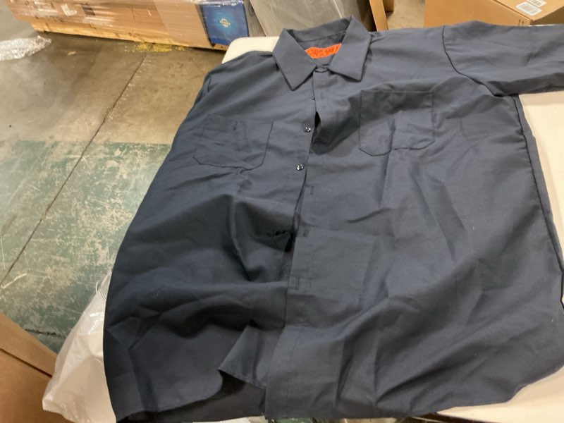 Condition photo showing Good Condition for red kap sp24 mens short sleeve industrial work dress shirt xl charcoal regular