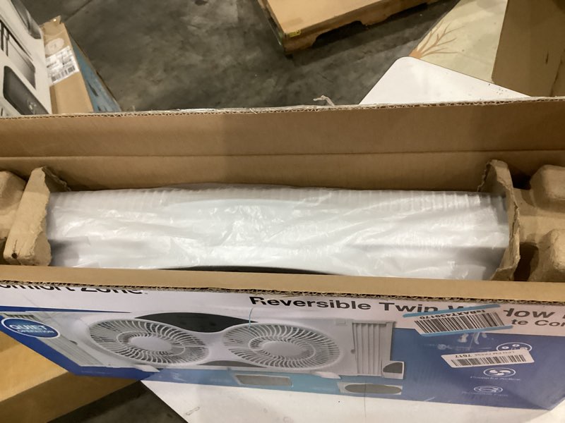 Condition photo showing Good Condition for comfort zone 9  3-speed reversible twin window fan with remote control  white