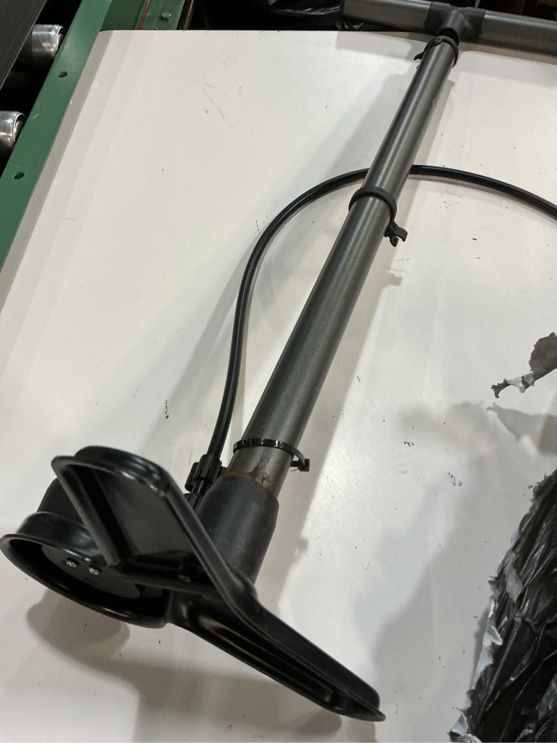 Condition photo showing As Is for blackburn air tower 6 high pressure bicycle floor pump with presta and schrader values, black