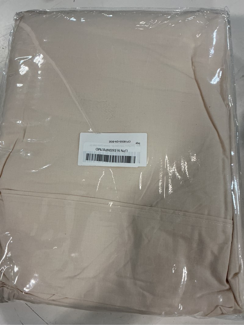 Condition photo showing Good Condition for casa platino 100% cotton percale sheet queen – crisp queen size bed sheets cooling with 4 pillowcases, ultra soft & breathable for great nights sleep, with 15" deep pocket fitted sheet – beige queen 08: beige