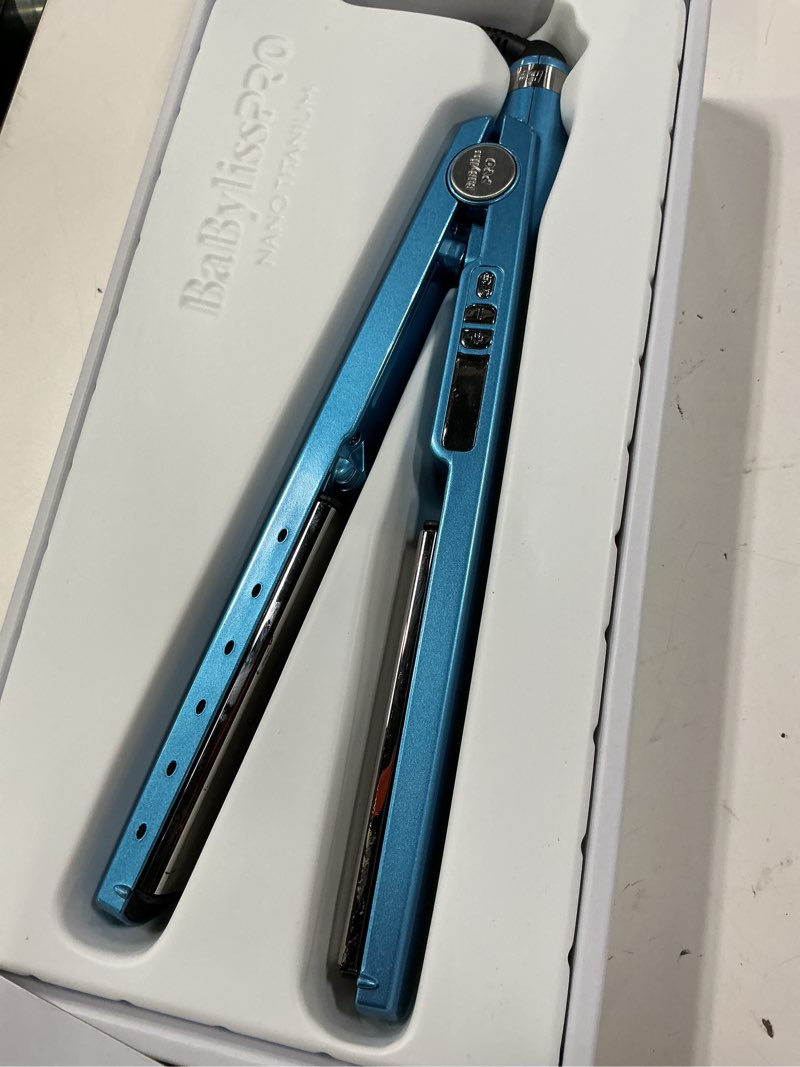 Condition photo showing Good Condition for babylisspro nano titanium ionic flat iron hair straightener, 1/4" hair straightener iron for smooth, shiny, frizz- free hair and all hair types 1 1/4 inch 1-1/4 inch