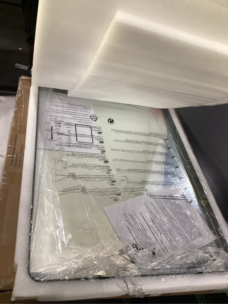 Condition photo showing New/Like New for Flash Furniture Susan Large Rectangular Wall Mirror - Black Metal Frame - 22" x 30" Mirror for Bathroom, Vanity, Entryway, Dining Room, & Living Room Black 30"L x 22"W