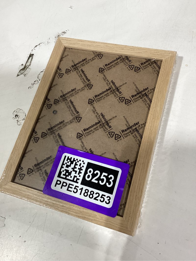 Condition photo showing New/Like New for natural solid wood 5x7 picture frame, display 5 x 7 inch picture poster photo, vertical & horizontal wall hanging - 2 pack/natural/5"x7" 2 packs natural 5x7