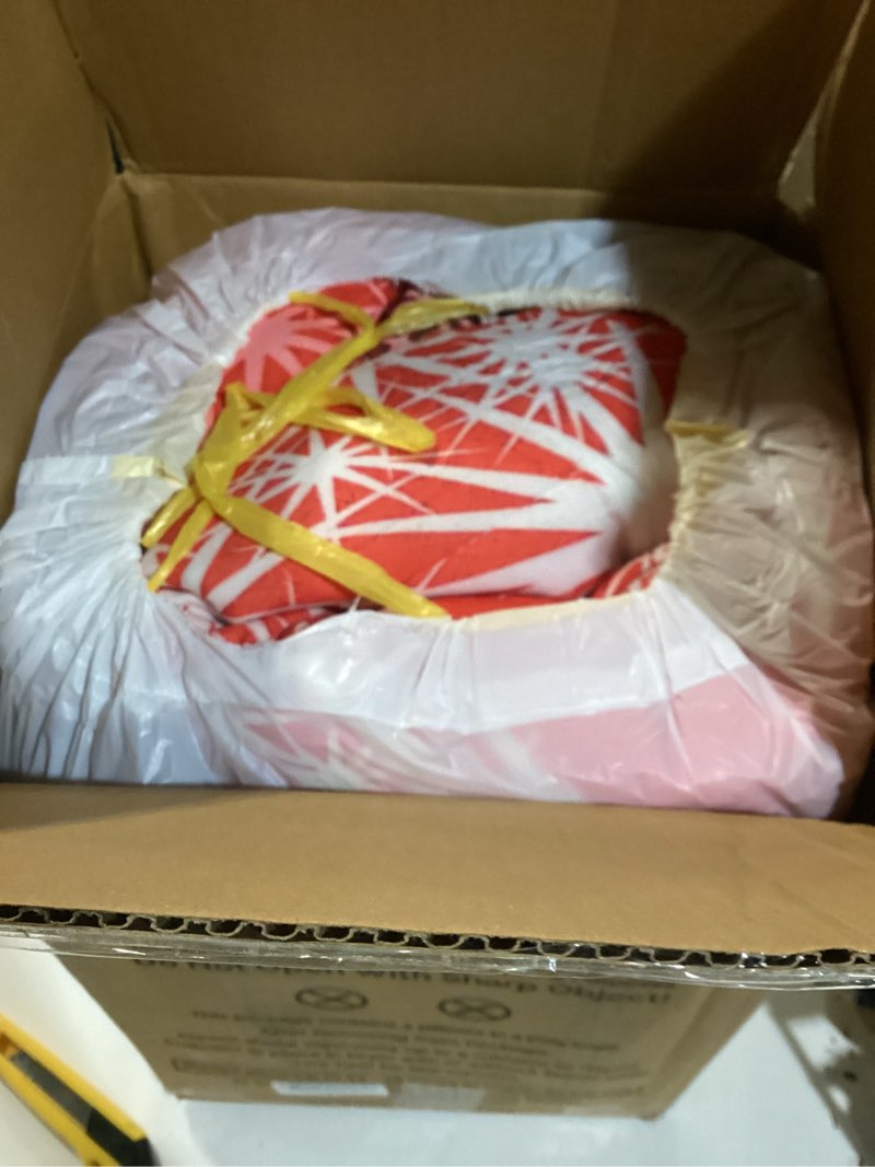 Condition photo showing As Is for kxry Merry Christmas Comforter Set Santa Claus Deer Christmas Tree Galaxy Red Bedding Quilt Queen Size for Girls Boys Kids 1 Comforter + 2 Pillow Cases Pattern 2 Queen