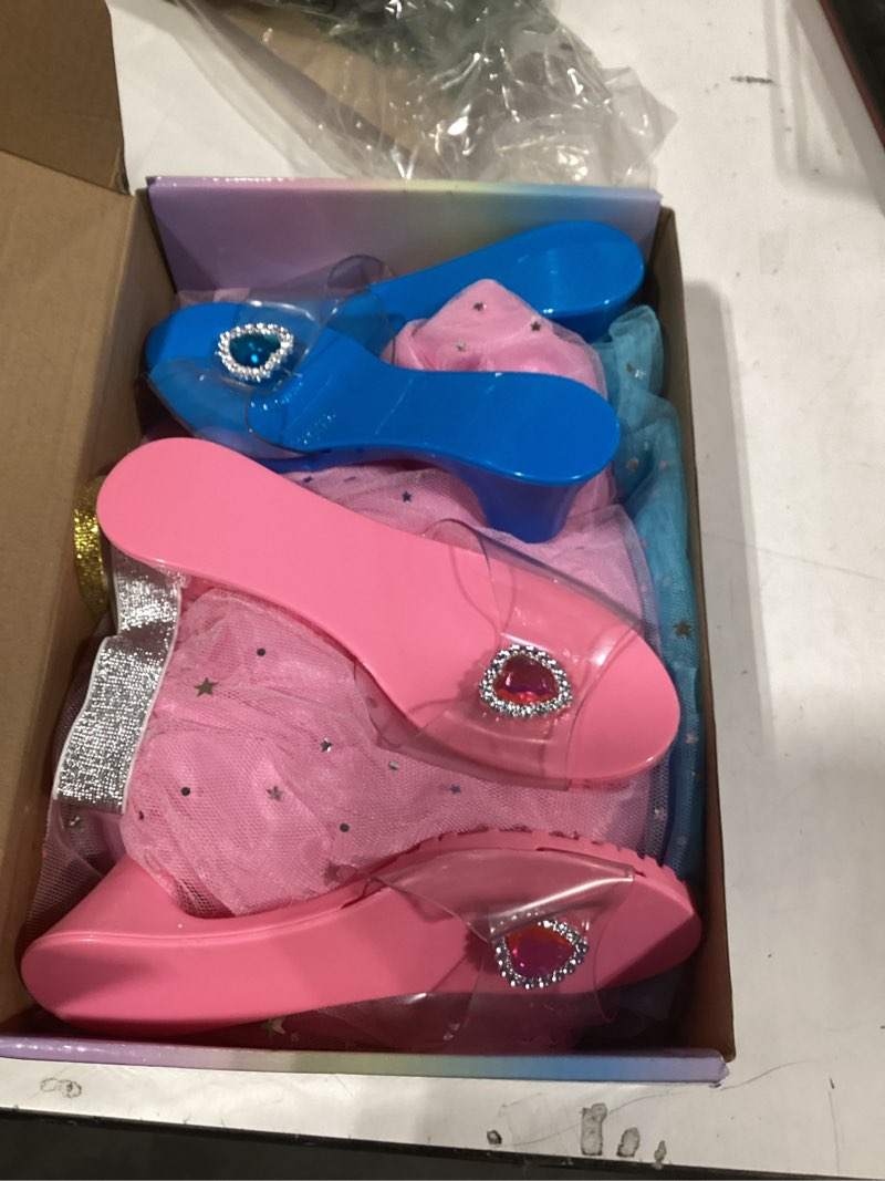 Condition photo showing Good Condition for Princess Dress Up Clothes for Little Girls Toddlers, Princess Costume Set with Princess Cape, Tutu, Crown, Shoes
