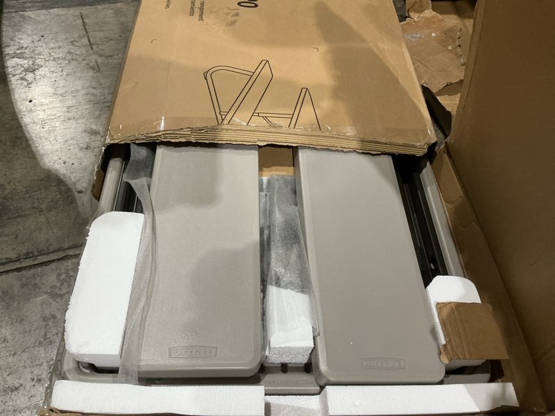 Condition photo showing Good Condition for lifetime 6?foot folding picnic table, outdoor portable bench seating for 8, uv?protected hdpe, powder?coated steel frame, stain?resistant, folds flat for storage