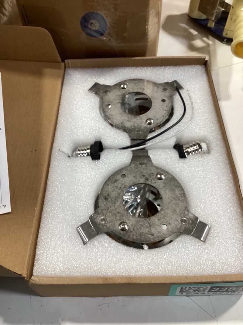 Condition photo showing Good Condition for 5 and 6 inch recessed can light conversion kit, ceiling light fixture upgrade, pendant & hanging, 7¾ inch flat steel ceiling medallion, white finish 2 packs white-2pc
