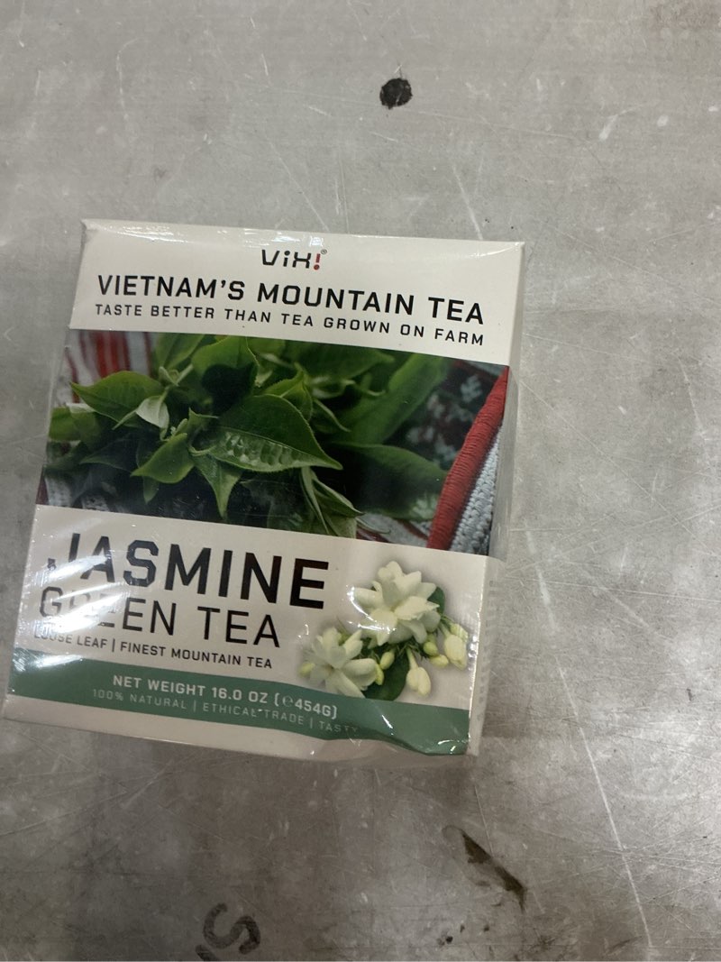 Condition photo showing New/Like New for VIXI Jasmine Green Tea Loose Leaves, 16 Oz, Jazmine Flavored, Unsweetened, Caffeinated, 100% Natural from Ancient Leaf Tea Tree, Jasmin Scented Green Looseleaf for Hot and Cold Brew