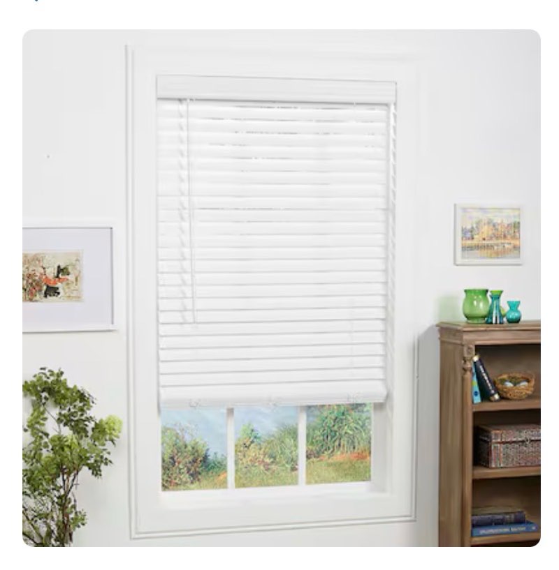 1k+ bought last week allen + roth Trim at Home 2-in Slat Width 27-in x 64-in Cordless White Faux Wood Room Darkening