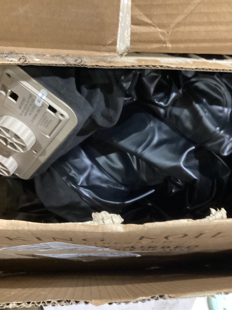 Condition photo showing As Is for King Koil Luxury California King Size Air Mattress with Built-in High-Speed Pump Best for Home, Camping & Guests, 20" Double High Airbed Adjustable Blow Up Mattress, Waterproof, 1-Year Warranty Black California King 20"