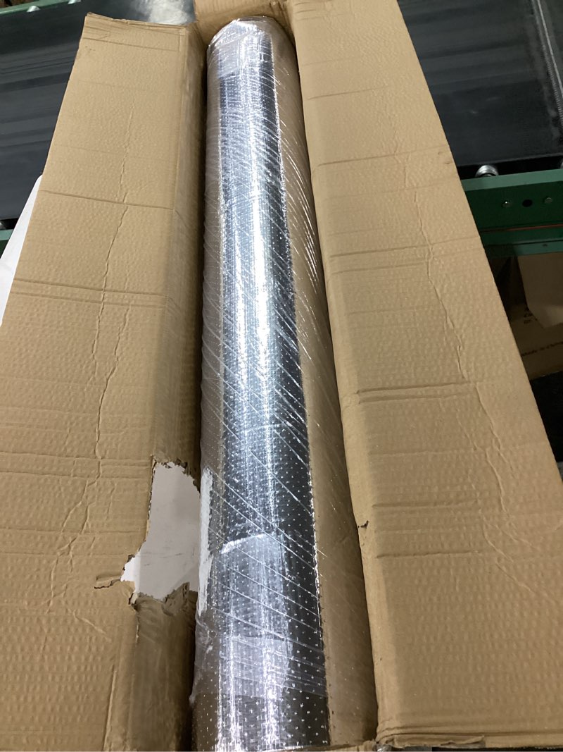 Condition photo showing New/Like New for radiant barrier insulation roll 1000 sq ft, double reflective perforated attic foil for heat shield & energy savings, heavy duty foil insulation thermal barrier, easy diy installation