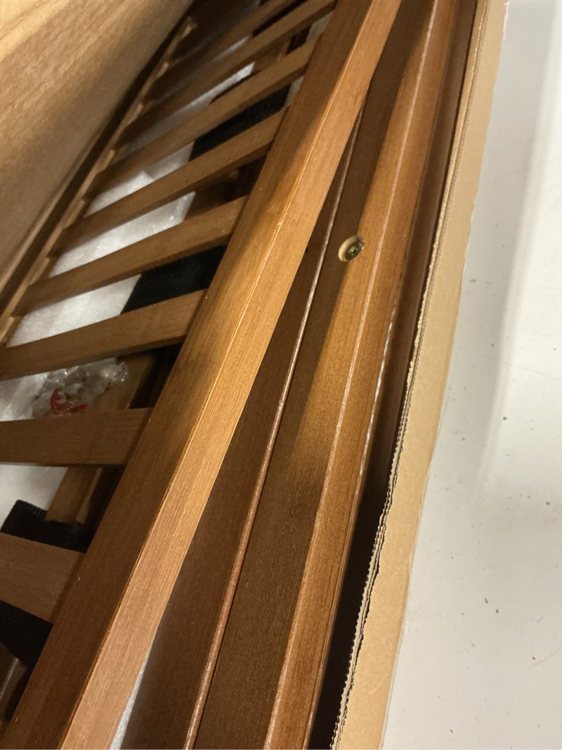 Condition photo showing Good Condition for bamboo luggage rack with shoe shelf folding suitcase stand with 5 heavy-duty straps for guest room living room hotel ideal luggage holder for suitcases bags shoes,walnut brown walnut brown large