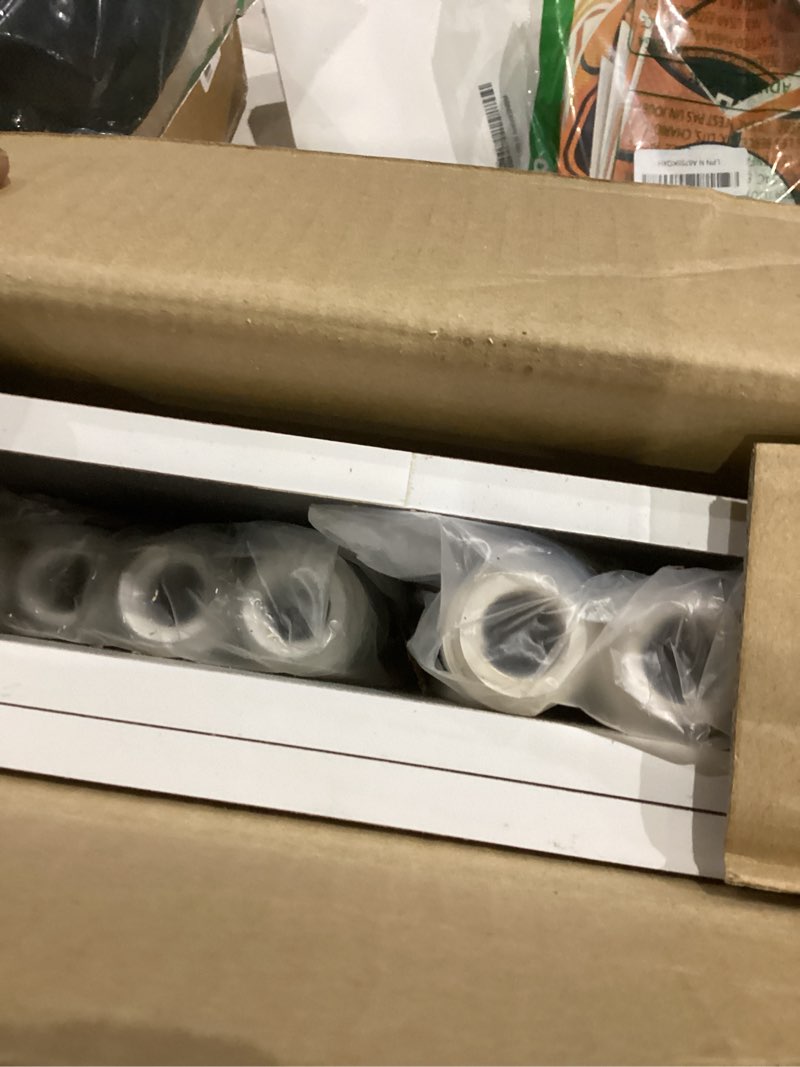 Condition photo showing New/Like New for Furinno JUST Side Table, 3-Tier End Table, Open Shelves Night Stand, Bedside Table, Toolless Assembly, for Living Room, Bedroom, Bathroom, White(Espresso) Plastic Poles White/Espresso 1-Pack, Plastic Poles