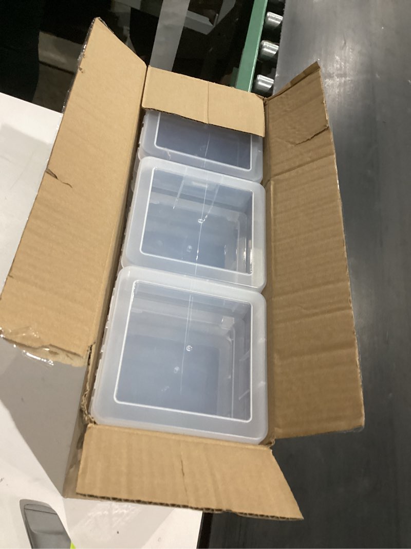 Condition photo showing Good Condition for novelinks Plastic Small Storage Bins with Lids for Organizing, Mini Clear Storage Containers and Stackable Storage Box Organizer for Pencil Boxes, Task Boxes, Crayon Boxes (18 Pack Small) 18 Pack Small -Clear