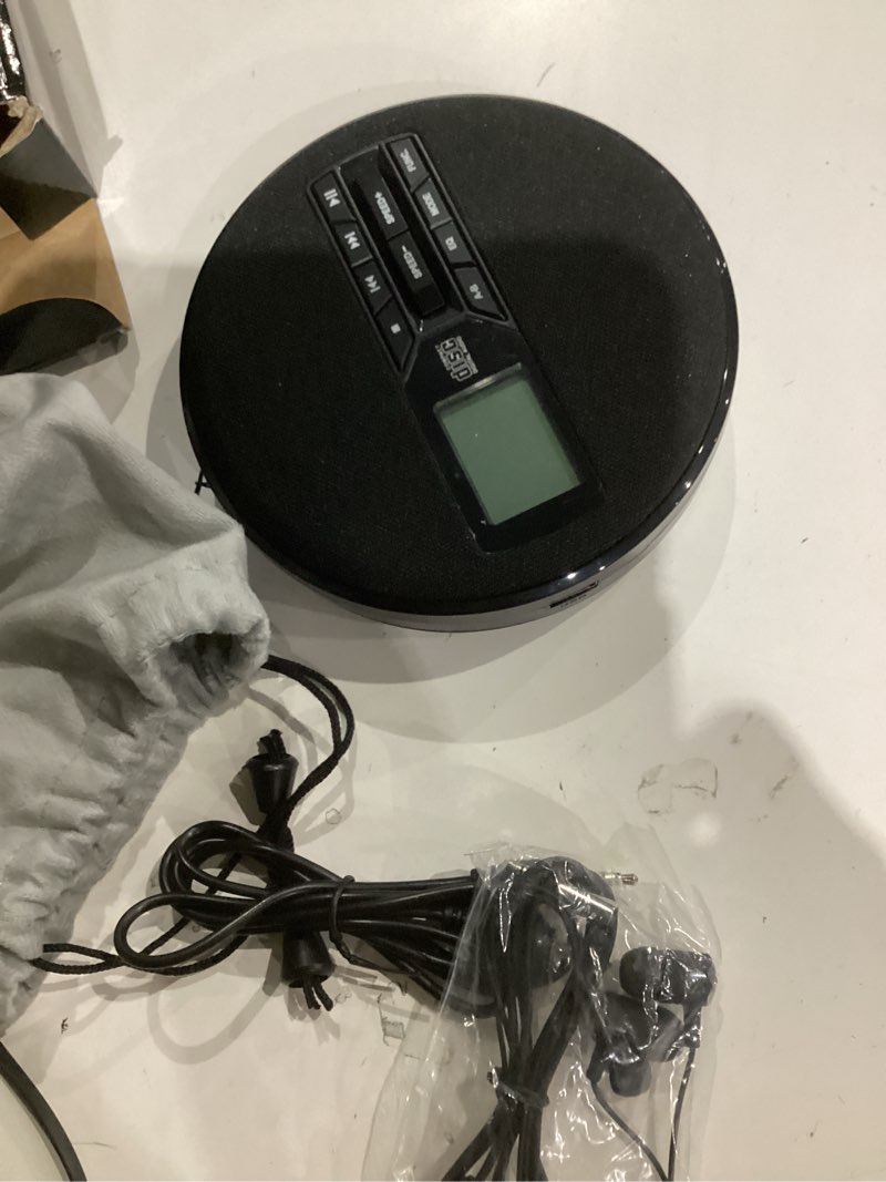 Condition photo showing Good Condition for cd player portable with speakers - rechargeable personal cd player for car and home, small fabric music player with backlit display, anti-skip, aux/usb port - ideal for audiobooks & gifts