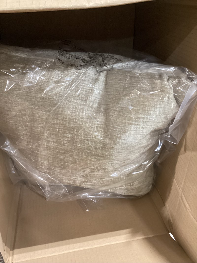 Condition photo showing New/Like New for Riverbrook Home Zippered Cushion Cover Pillow with Removable Feather Filler, Bella Parchment - White, 20 x 20-Inch
