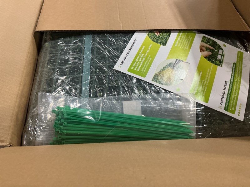 Condition photo showing New/Like New for kaszoo 12 pack 20"x20" grass wall panels - artificial boxwood panels for greenery wall backdrop, faux greenery grass wall for fence, balcony, patio, home decor, outdoor privacy panels, 33 sq. ft. 12 pack, 20in x 20in