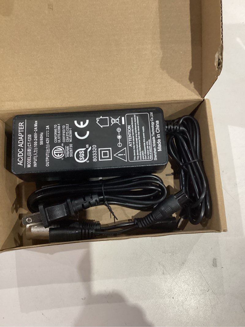 Condition photo showing Good Condition for 42v 2a electric scooter charger, universal scooter charger compatible with segway, razor, gotrax, hiboy, iscooter, jetson, caroma, navic, werhy for 36v battery scooters