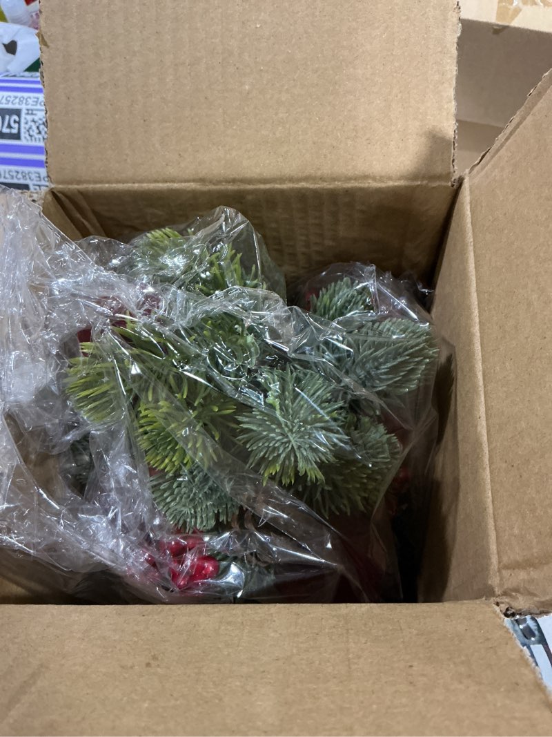 Condition photo showing New/Like New for Small Christmas Tree, 12Inch Artificial Burgundy Velvet Ball Berry Mini Tabletop Christmas Decorations, for Home Party Thankgivings Xmas Indoor Decor. Burgundy 12Inch