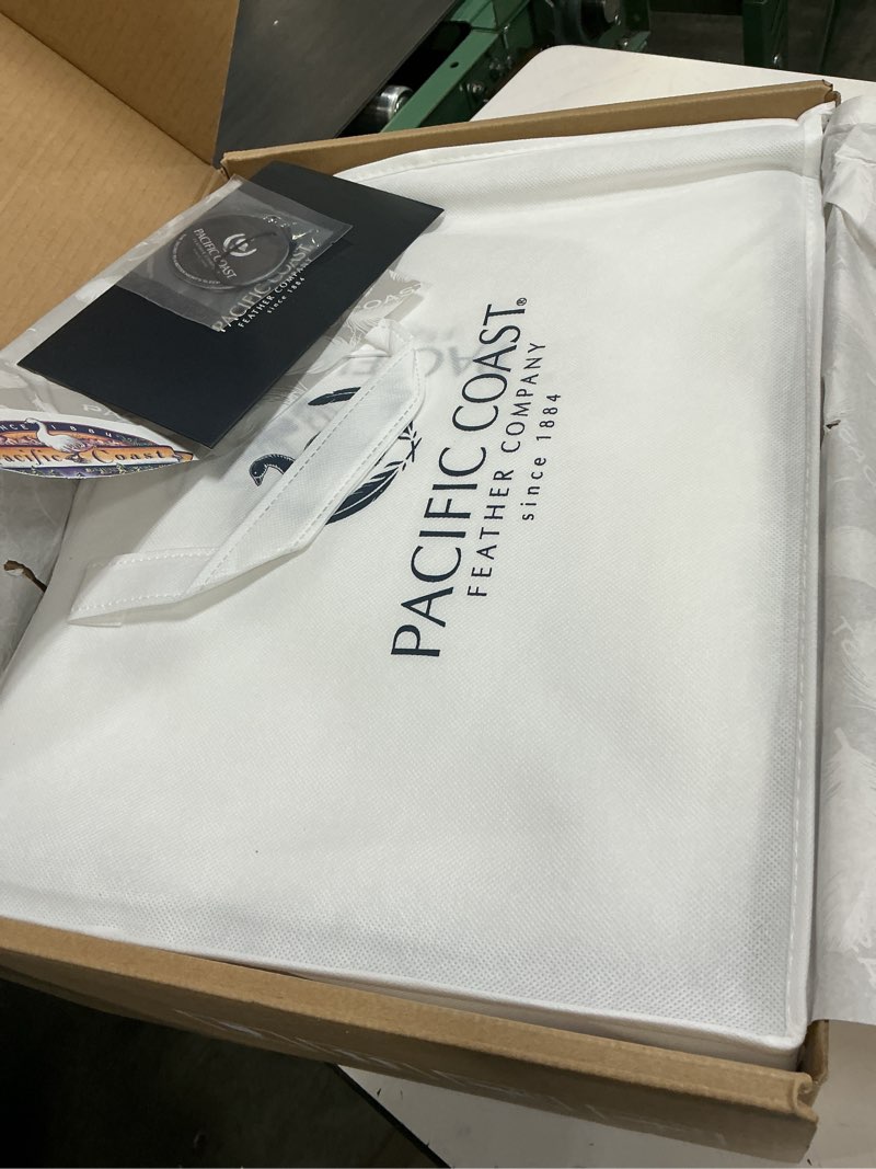 Condition photo showing New/Like New for Pacific Coast Goose Feather Down Fiber Comforters King Size, Extra Fluffy White Duvet Insert, Ultra-Soft, Breathable, All Season Hotel Luxury Bedding Comforters, 8 Corner & Center Loops (106"x90")