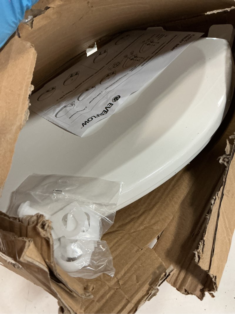 Condition photo showing As Is for HIGHCRAFT Premium Elongated Toilet Seat with Slow-Close Design, Adjustable Hinges & Quick Removal Mechanism - Plastic Toilet Seat - Fits Standard Elongated Toilets - Oval Toilet Seat in White Elongated White