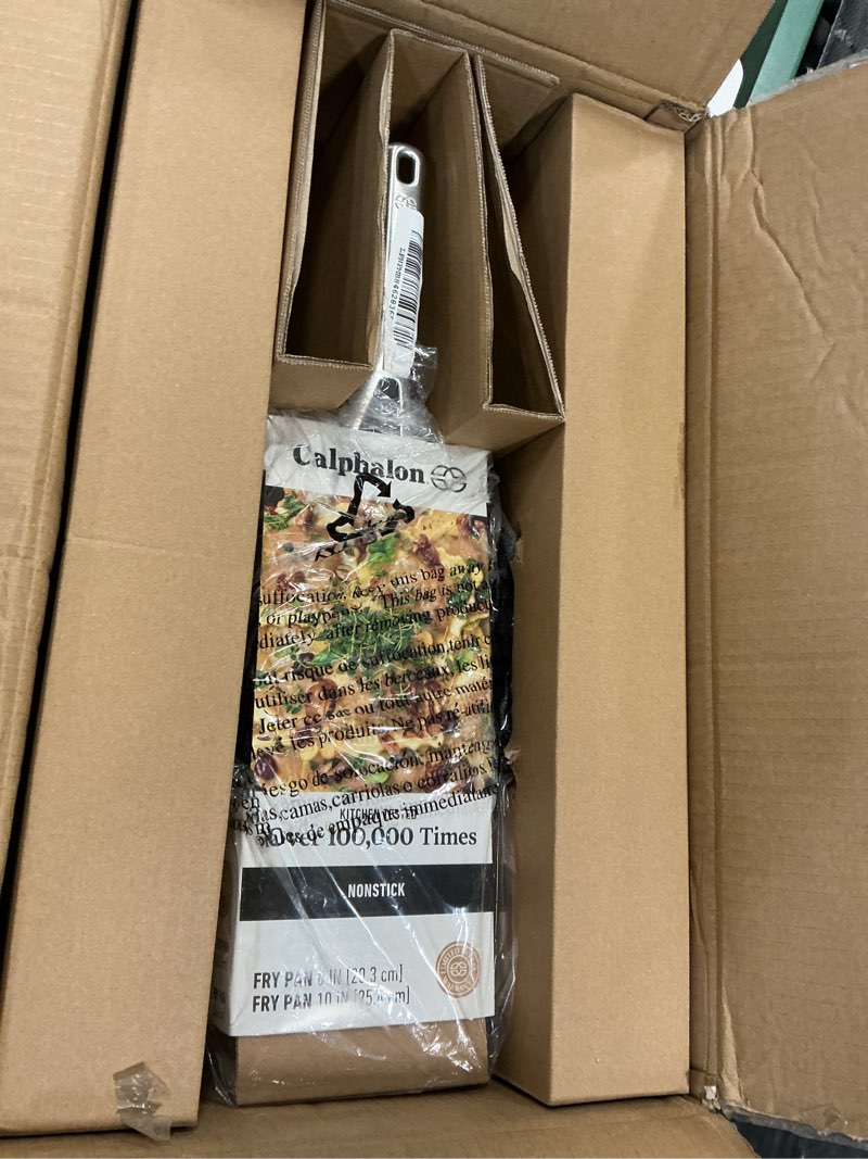 Condition photo showing New/Like New for Calphalon® Premier Ceramic Nonstick 8" and 10" Frying Pan Set, Mushroom Grey