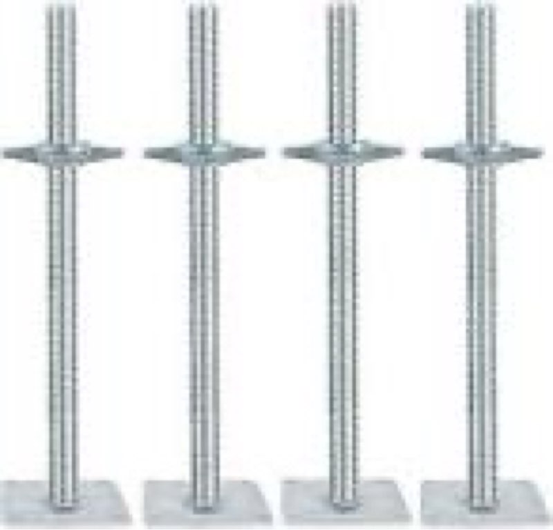 yeipowr 20" adjustable scaffold leveling jack feet - 1.5" od hollow screw jacks galvanized for baker