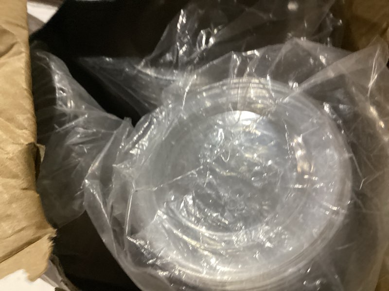 Condition photo showing New/Like New for turbo bee 100 sets 32 oz clear plastic cups with lids and straws, disposable to go iced coffee cups with lids for cold drinks, smoothie, and slushie 100 pack