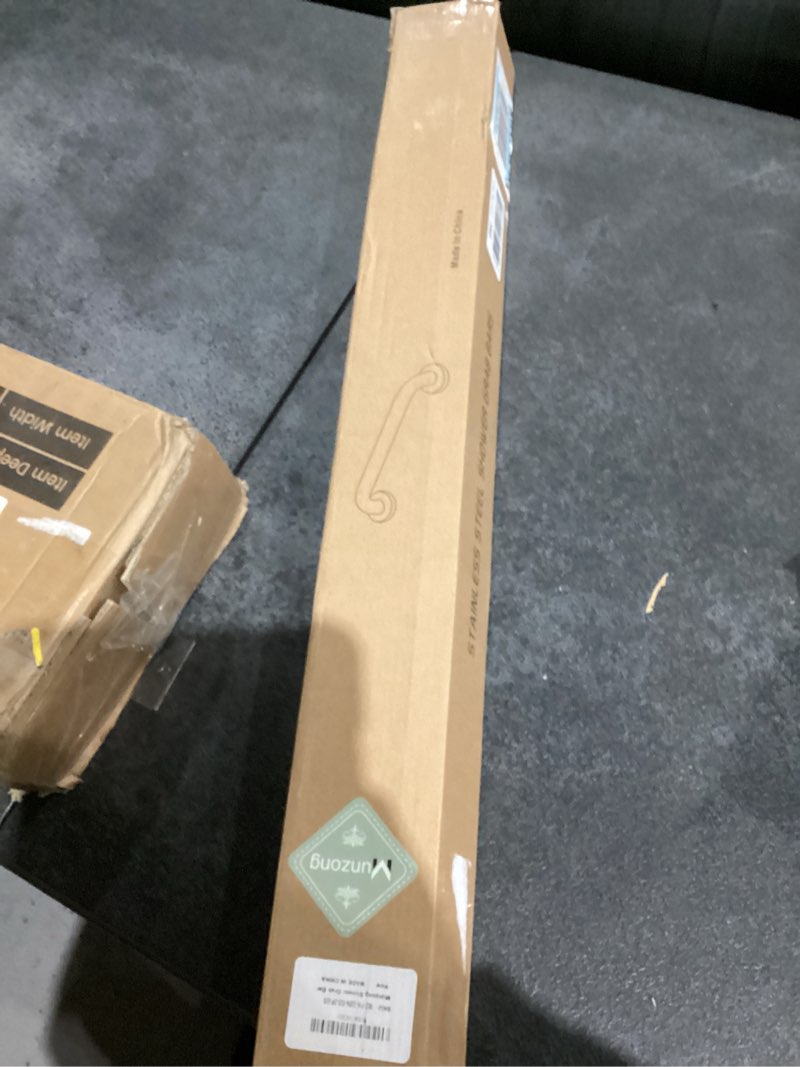 Condition photo showing New/Like New for 32 Inch Anti Slip Shower Grab Bar, Munzong 2 Pack Stainless Steel Bathroom Grab Bar, Brushed Nickel Knurled Bathroom Balance Bar,Safety Hand Rail Support Handicap Elderly Senior Assist Bath Handle 32 Inch-2 Pack Satin Brushed Nickel