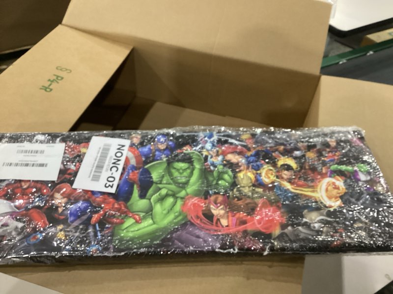 Condition photo showing New/Like New for Open Road Brands Marvel Character Lineup Gallery Wrapped Canvas Wall Decor - Large Horizontal Marvel Wall Art for Man Cave, Teen Room or Movie Room Red/Green