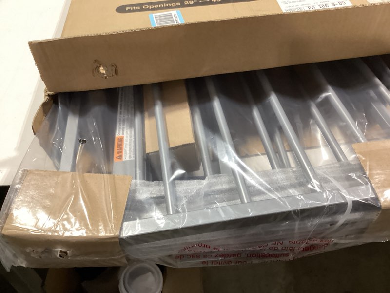 Condition photo showing Good Condition for regalo easy step 49-inch extra wide baby gate, includes 4-inch and 12-inch extension kit, 4 pack of pressure mount kit and 4 pack of wall mount kit, platinum platinum 29-49"w x 30"h