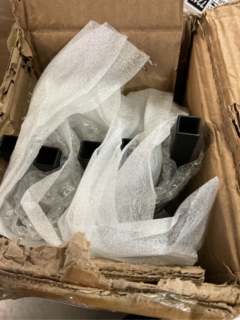 Condition photo showing Good Condition for 5-pack skinny scroll iron balusters for staircase interior,44" decorative metal balusters for decks, s balusters 1/2" square metal balusters with iron baluster swivel shoes 44 x 1/2 in - s-scroll 5