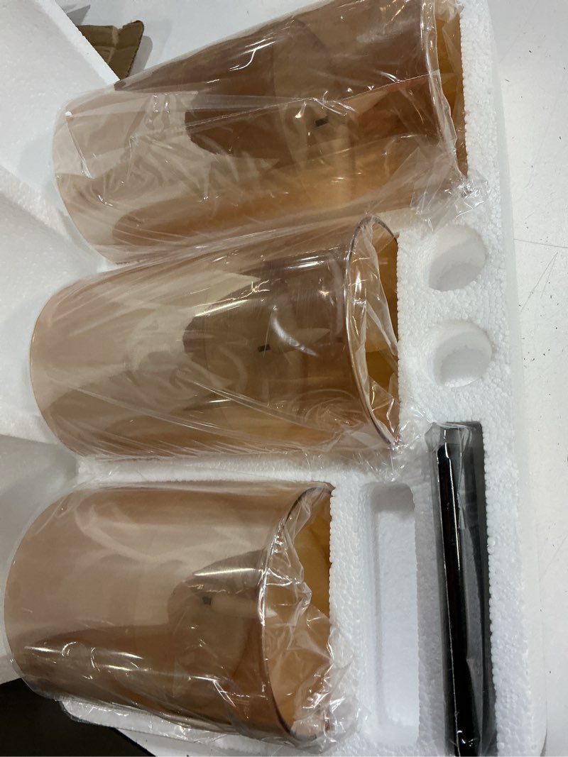 Condition photo showing New/Like New for eywamage gold glass flameless pillar candles with remote, flickering christmas led candles battery operated set of 3