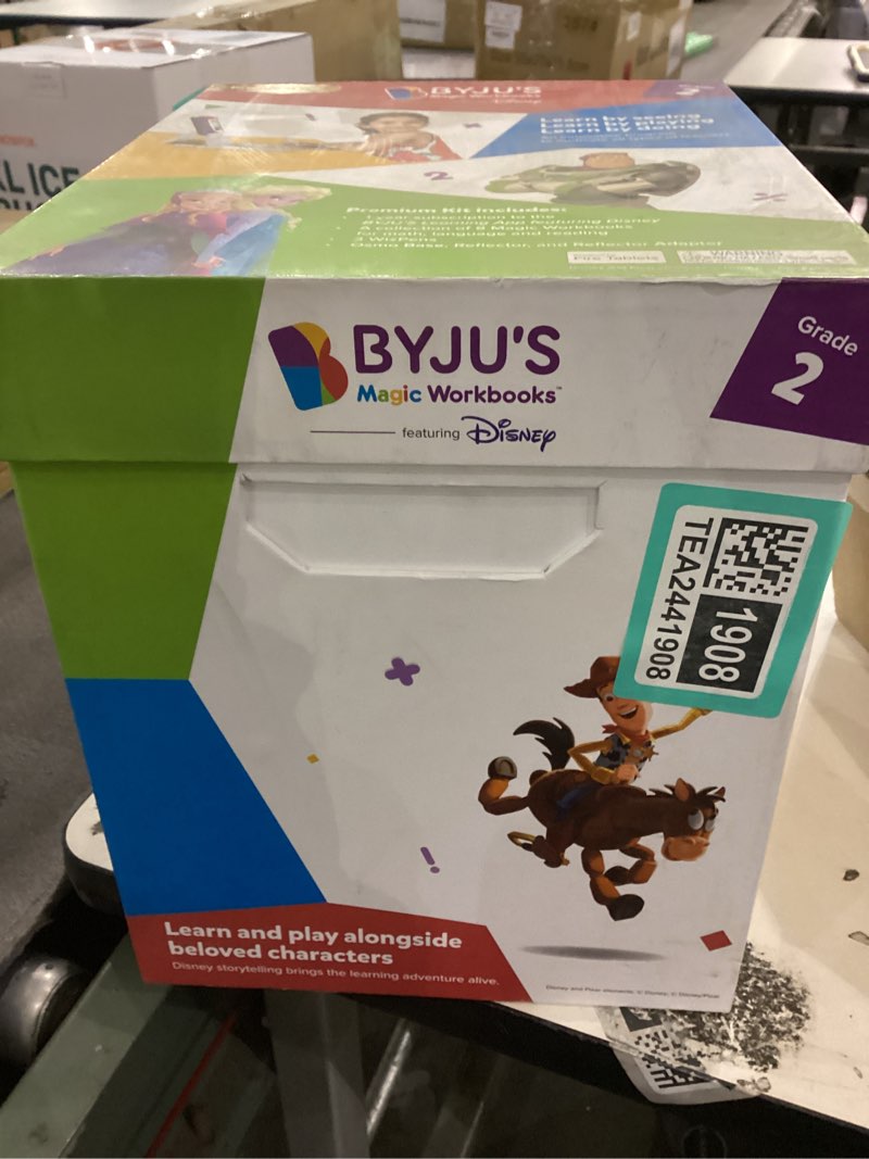 Condition photo showing New/Like New for BYJU’S Learning Kits: Disney, 2nd Grade Premium Edition (App + 8 Workbooks) Ages 6-8, Featuring Disney & Pixar Characters - Learn Grammar, Multiplication/Division & Writing - Osmo Fire base included Fire Tablet 2nd Grade