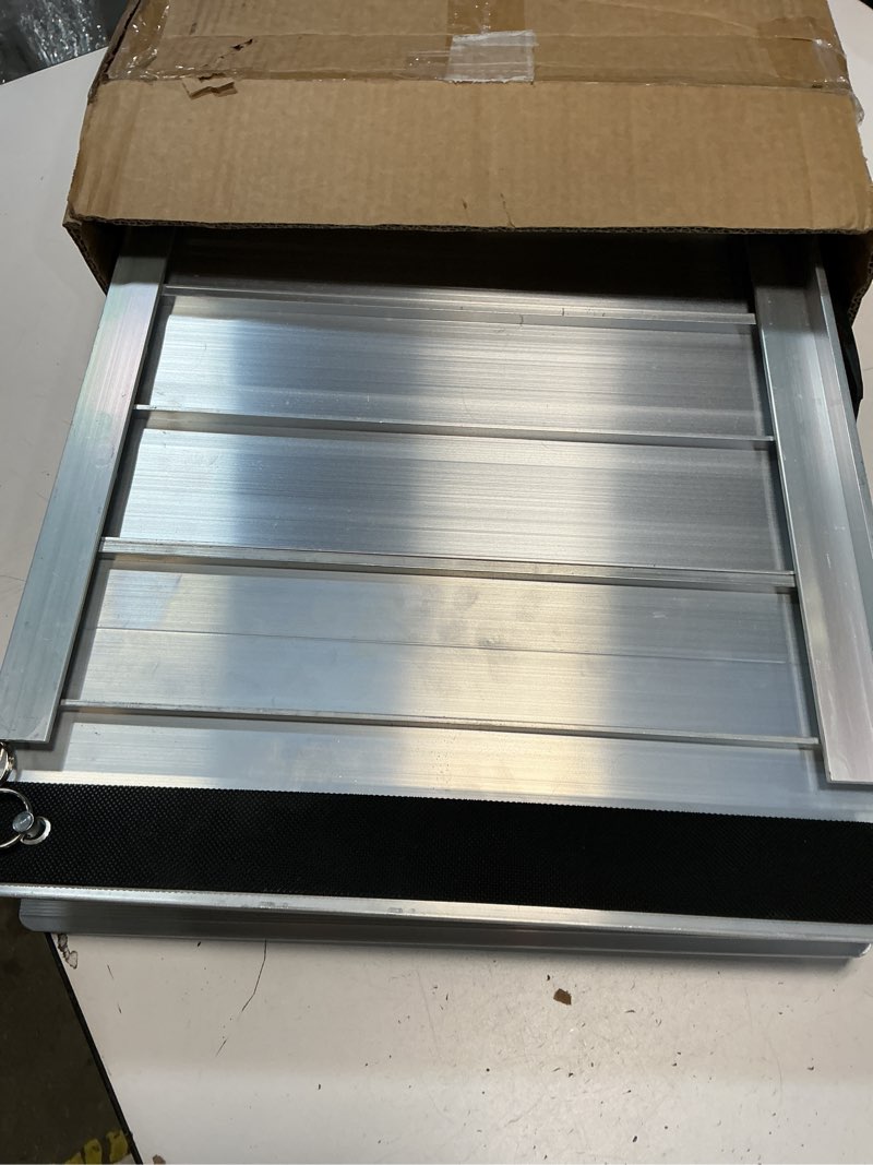 Condition photo showing Good Condition for 2FT Portable Wheelchair Ramp, Folding Aluminum Handicap Ramps for Home Outside Steps, Non-Skid Threshold Wheel Chair Ramp for Doorways, Stairs, Scooter, Porch, Cart, 800LBS Capacity