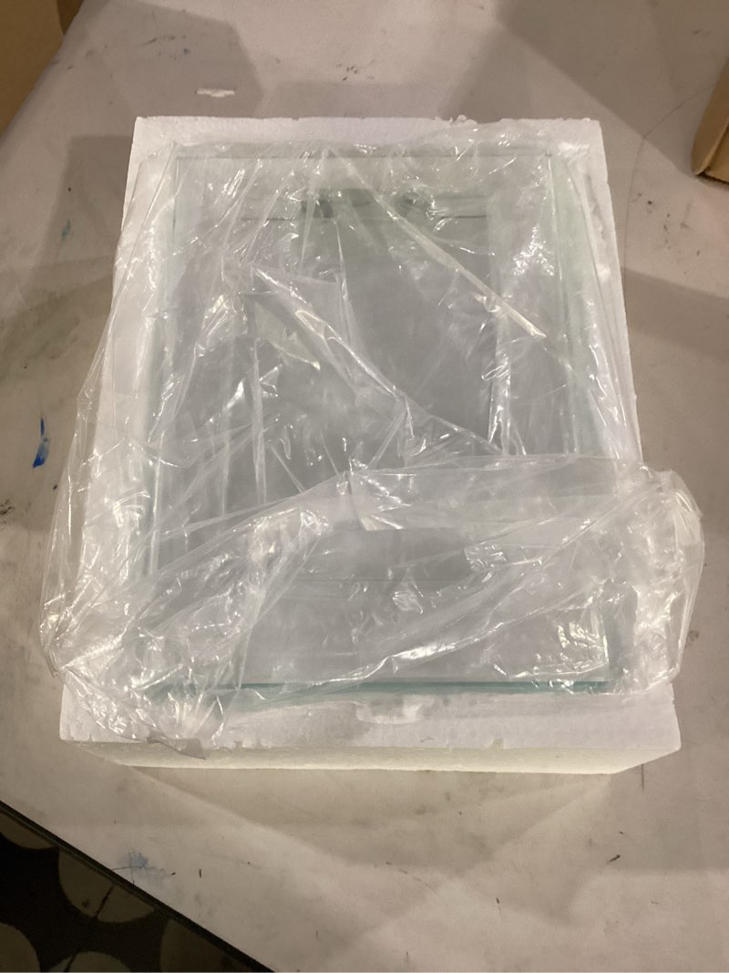 Condition photo showing Good Condition for crystal picture frame, 4x6 inch, clear standing photo display, vertical orientation for tabletop, office, home decor, wedding gift boxed
