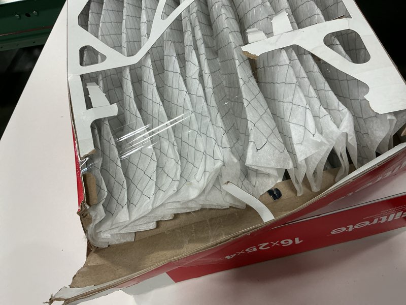 Condition photo showing As Is for (Damaged) Filtrete 2-Pack 1000 MPR Micro Allergen Air Filter16-in x 25-in x 4-in