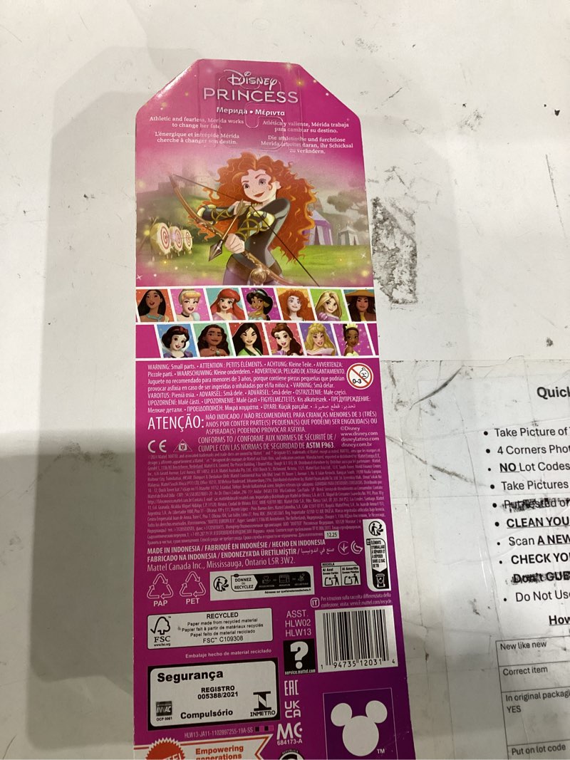 Condition photo showing Good Condition for mattel disney princess merida fashion doll in signature look | sparkling fashion with removable skirt, tiara & shoes, posable & collectible, inspired by disney pixar brave movie